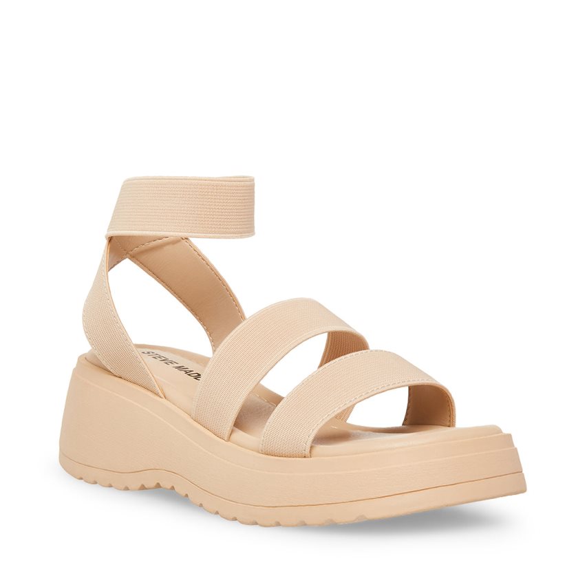 Light Brown Steve Madden Jsammie Natural Kids' Platform Sandals | PH 6413MCY